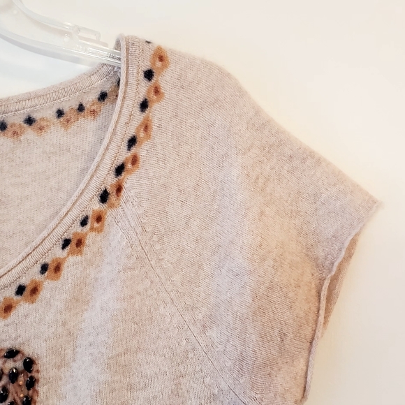 Calypso St. Barth Cashmere Beaded Short Sleeve Sweater - Picture 8 of 14